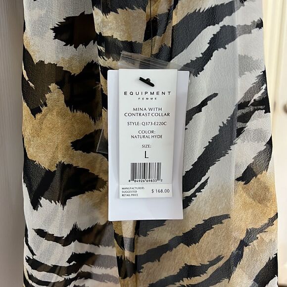 NWT Equipment Velvet Collar Tank Button-down Top size L - Picture 5 of 9